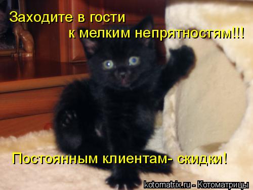 Котоматрица: Заходите в гости к мелким непрятностям!!! Постоянным клиентам- скидки!