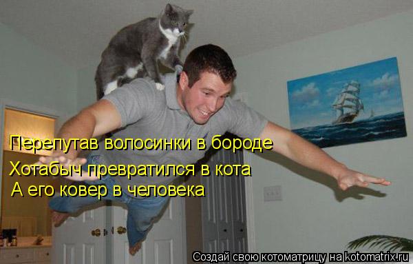 Котоматрица: Перепутав волосинки в бороде Хотабыч превратился в кота А его ковер в человека