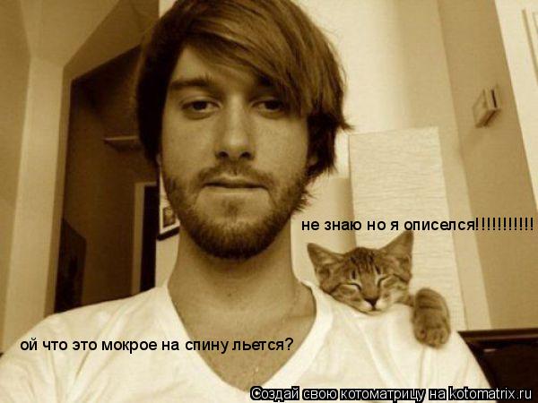 Котоматрица: ой что это мокрое на спину льется? не знаю но я описелся!!!!!!!!!!!