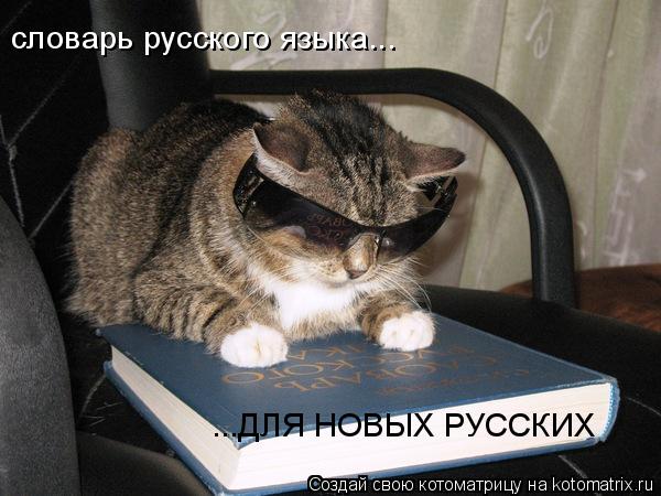 словарь русского языка... ...ДЛЯ НОВЫХ РУССКИХ... Котоматрица: словарь русского языка... ...ДЛЯ НОВЫХ РУССКИХ