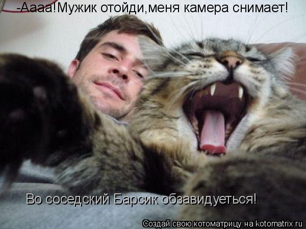 -Аааа!Мужик отойди,меня камера снимает! Во соседский Барсик обзавидуеться!... Котоматрица: -Аааа!Мужик отойди,меня камера снимает! Во соседский Барсик обзавидуеться!