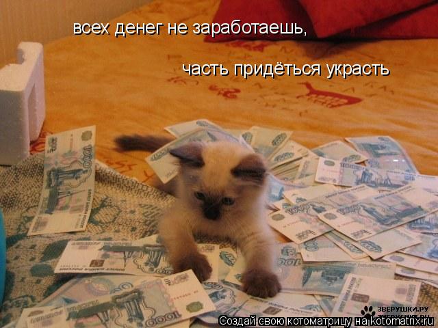всех денег не заработаешь, часть придёться украсть... Котоматрица: всех денег не заработаешь, часть придёться украсть