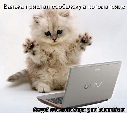 Ванька прислал сообщюху в котоматрице... Котоматрица: Ванька прислал сообщюху в котоматрице