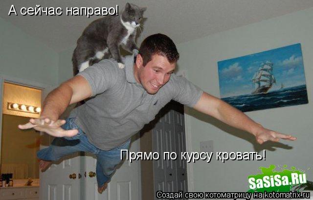 А сейчас направо! Прямо по курсу кровать!... Котоматрица: А сейчас направо! Прямо по курсу кровать!