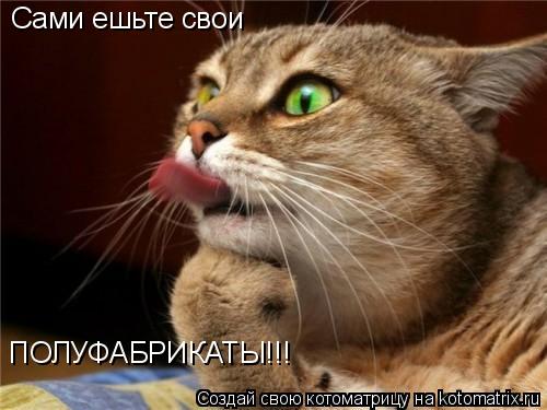 Сами ешьте свои ПОЛУФАБРИКАТЫ!!!... Котоматрица: Сами ешьте свои ПОЛУФАБРИКАТЫ!!!