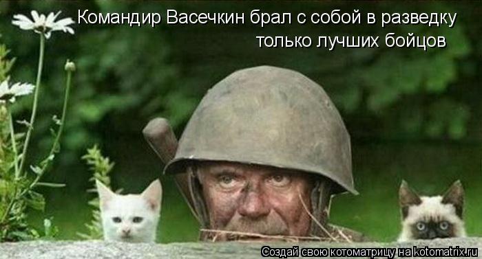 Командир Васечкин брал с собой в разведку только лучших бойцов... Котоматрица: Командир Васечкин брал с собой в разведку только лучших бойцов