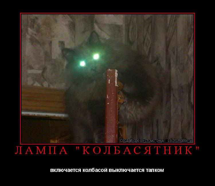 лампа "колбасятник" включается колбасой выключается тапком... Котоматрица: лампа "колбасятник" включается колбасой выключается тапком