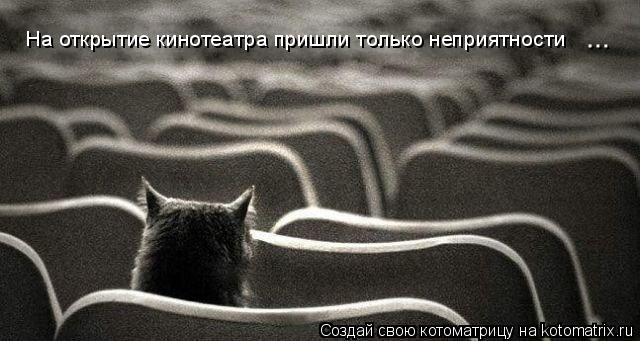 На открытие кинотеатра пришли только неприятности... Котоматрица: На открытие кинотеатра пришли только неприятности
