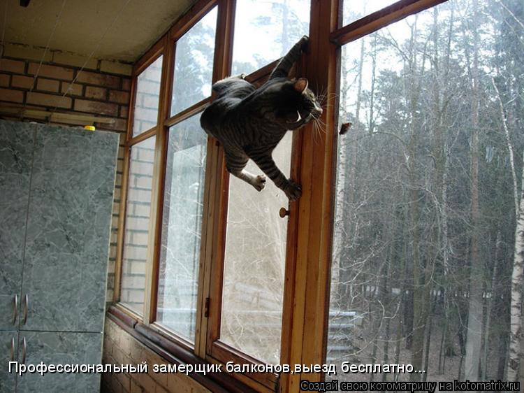Профессиональный замерщик балконов,выезд бесплатно...... Котоматрица: Профессиональный замерщик балконов,выезд бесплатно...