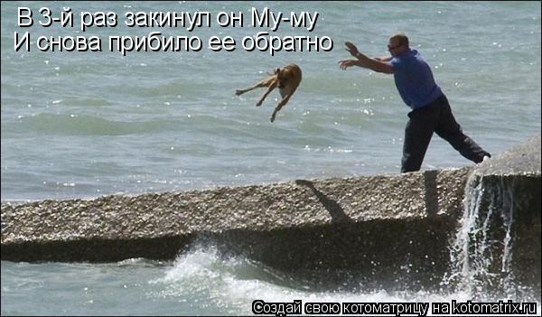 В 3-й раз закинул он Му-му И снова прибило ее обратно... Котоматрица: В 3-й раз закинул он Му-му И снова прибило ее обратно