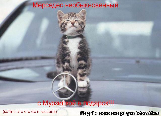 Мерседес необыкновенный с Мурзилкой в подарок!!! (кстати это его же и машина)... Котоматрица: Мерседес необыкновенный с Мурзилкой в подарок!!! (кстати это его же и машина)