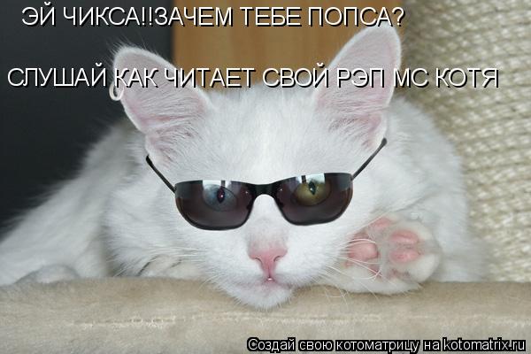 ЭЙ ЧИКСА!!ЗАЧЕМ ТЕБЕ ПОПСА? СЛУШАЙ КАК ЧИТАЕТ СВОЙ РЭП MC КОТЯ... Котоматрица: ЭЙ ЧИКСА!!ЗАЧЕМ ТЕБЕ ПОПСА? СЛУШАЙ КАК ЧИТАЕТ СВОЙ РЭП MC КОТЯ