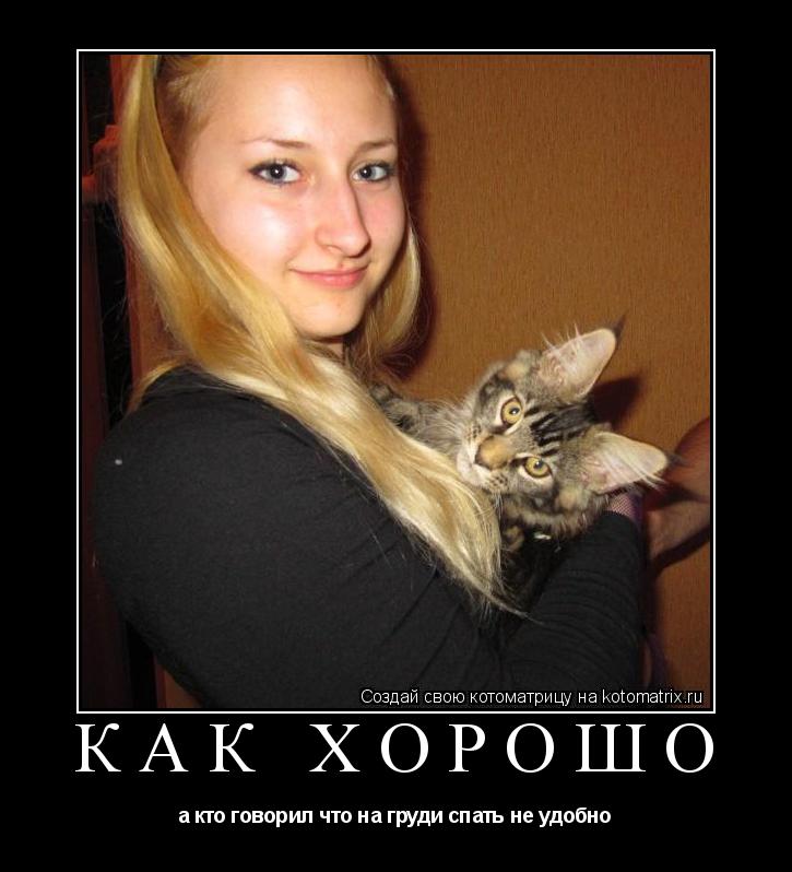 как хорошо а кто говорил что на груди спать не удобно... Котоматрица: как хорошо а кто говорил что на груди спать не удобно