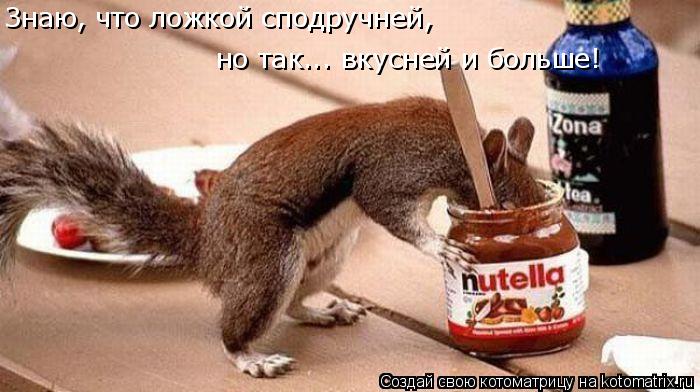 Котоматрица: Знаю, что ложкой сподручней,  но так... вкусней и больше!