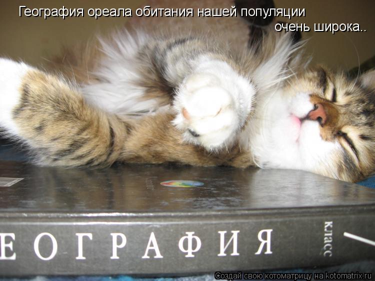 География ореала обитания нашей популяции очень широка..... Котоматрица: География ореала обитания нашей популяции очень широка..