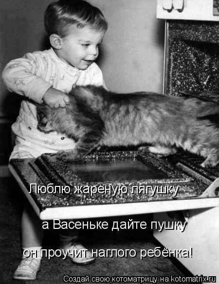 Люблю жареную лягушку а Васеньке дайте пушку он проучит наглого ребёнка!... Котоматрица: Люблю жареную лягушку а Васеньке дайте пушку он проучит наглого ребёнка!