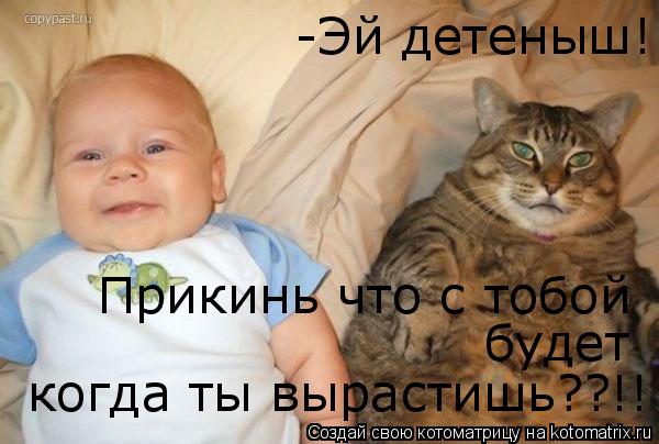 -Эй детеныш! Прикинь что с тобой будет когда ты вырастишь??!!... Котоматрица: -Эй детеныш! Прикинь что с тобой будет когда ты вырастишь??!!