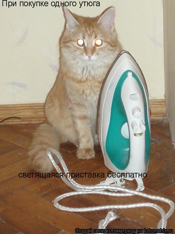 Котоматрица: При покупке одного утюга светящаяся приставка бесплатно