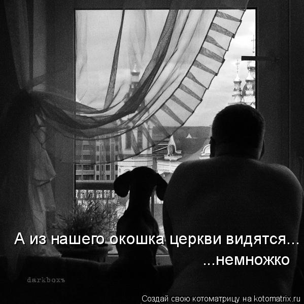А из нашего окошка церкви видятся... ...немножко... Котоматрица: А из нашего окошка церкви видятся... ...немножко