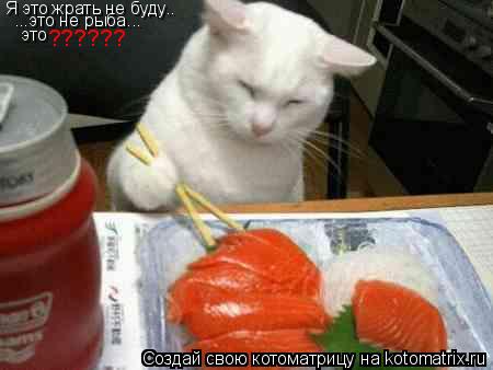 Я это жрать не буду.. ...это не рыба... это ??????... Котоматрица: Я это жрать не буду.. ...это не рыба... это ??????