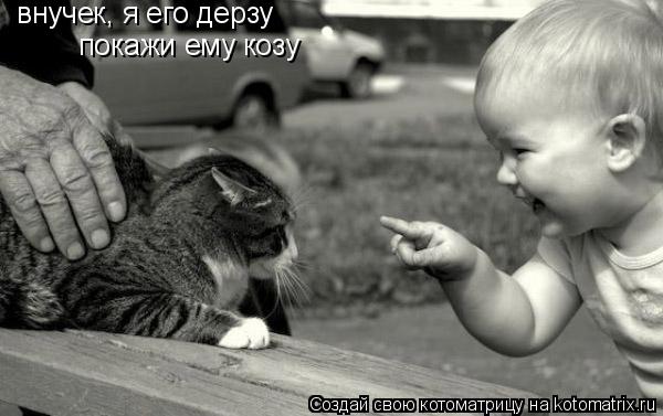 внучек, я его дерзу покажи ему козу... Котоматрица: внучек, я его дерзу покажи ему козу