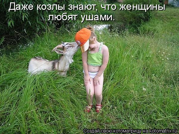 Даже козлы знают, что женщины любят ушами.... Котоматрица: Даже козлы знают, что женщины любят ушами.