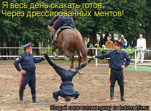 Я весь день скакать готов Через дрессированных ментов!... Котоматрица: Я весь день скакать готов Через дрессированных ментов!