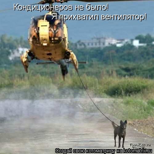 Кондиционеров не было! Я прихватил вентилятор!... Котоматрица: Кондиционеров не было! Я прихватил вентилятор!