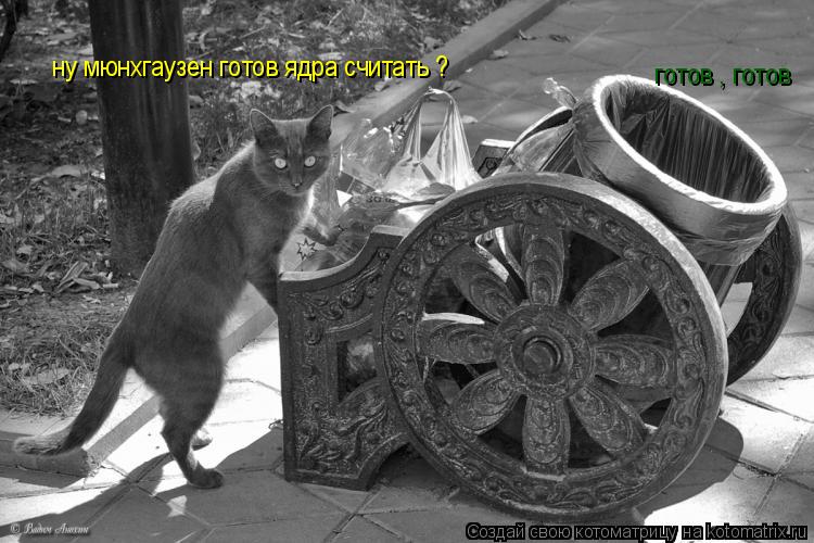 ну мюнхгаузен готов ядра считать ? готов , готов... Котоматрица: ну мюнхгаузен готов ядра считать ? готов , готов