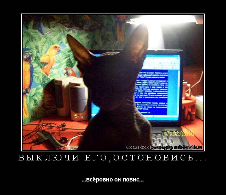 Выключи его,остоновись... ...всёровно он повис...... Котоматрица: Выключи его,остоновись... ...всёровно он повис...