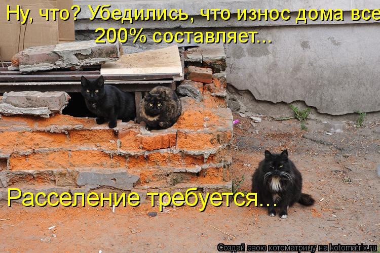 Ну, что? Убедились, что износ дома все 200% составляет... Расселение требуется...... Котоматрица: Ну, что? Убедились, что износ дома все 200% составляет... Расселение требуется...