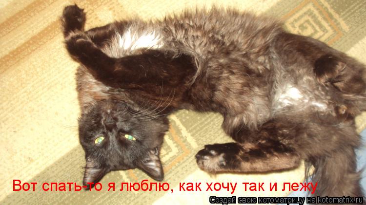 Вот спать-то я люблю, как хочу так и лежу... Котоматрица: Вот спать-то я люблю, как хочу так и лежу