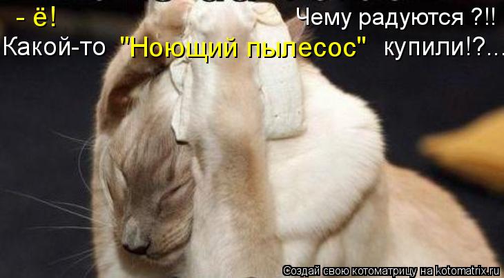 Котоматрица: Чему радуются ?!! Какой-то                                      купили!?... "Ноющий пылесос" - ё!