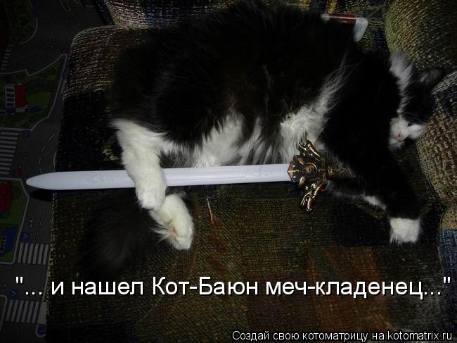 "... и нашел Кот-Баюн меч-кладенец..."... Котоматрица: "... и нашел Кот-Баюн меч-кладенец..."