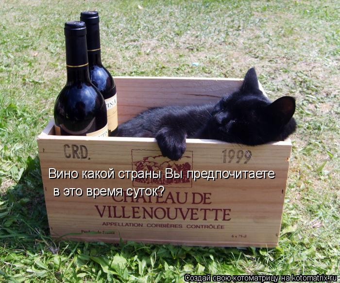 Вино какой страны Вы предпочитаете в это время суток?... Котоматрица: Вино какой страны Вы предпочитаете в это время суток?