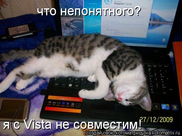 что непонятного? я с Vista не совместим!... Котоматрица: что непонятного? я с Vista не совместим!