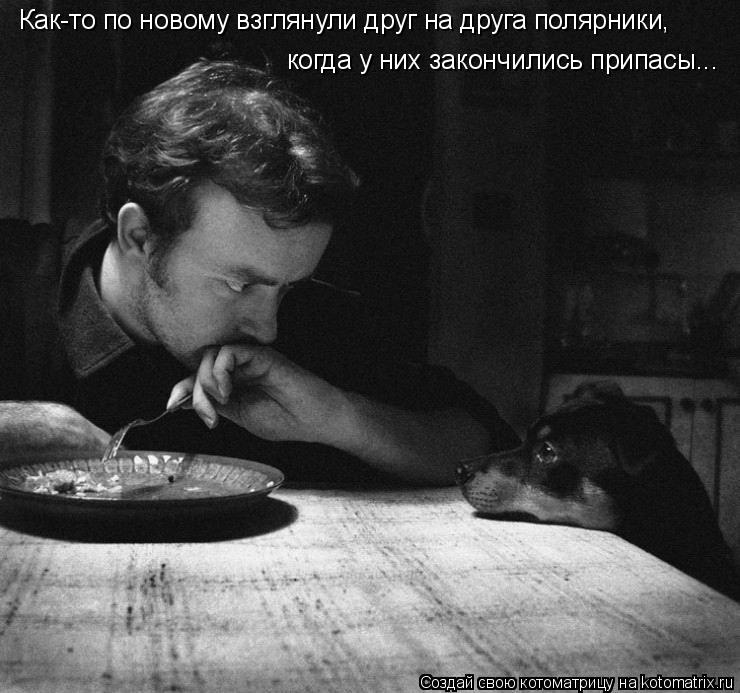 Как-то по новому взглянули друг на друга полярники, когда у них закончились припасы...... Котоматрица: Как-то по новому взглянули друг на друга полярники, когда у них закончились припасы...
