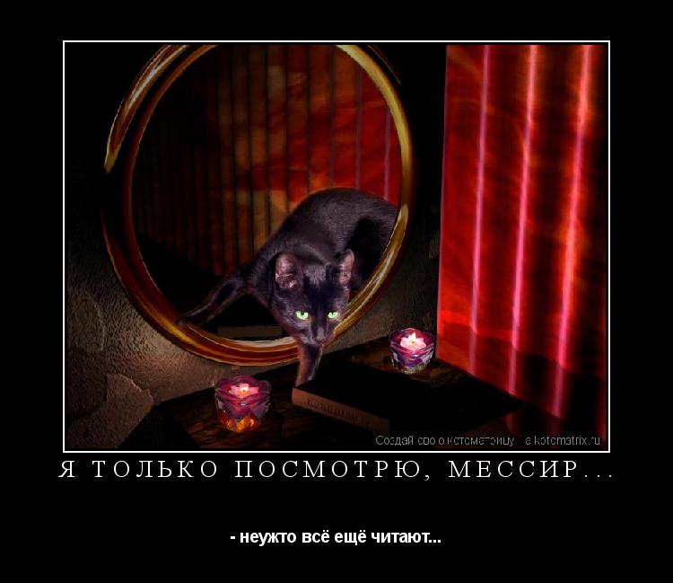 Я только посмотрю, Мессир... - неужто всё ещё читают...... Котоматрица: Я только посмотрю, Мессир... - неужто всё ещё читают...