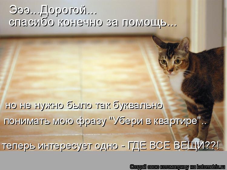 Эээ...Дорогой... спасибо конечно за помощь... но не нужно было так буквально понимать мою фразу "Убер... Котоматрица: Эээ...Дорогой... спасибо конечно за помощь... но не нужно было так буквально понимать мою фразу "Убери в квартире".. теперь интересует одно - ГДЕ