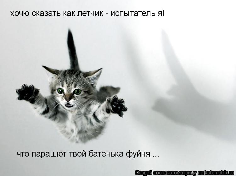 хочю сказать как летчик - испытатель я! что парашют твой батенька фуйня....... Котоматрица: хочю сказать как летчик - испытатель я! что парашют твой батенька фуйня....