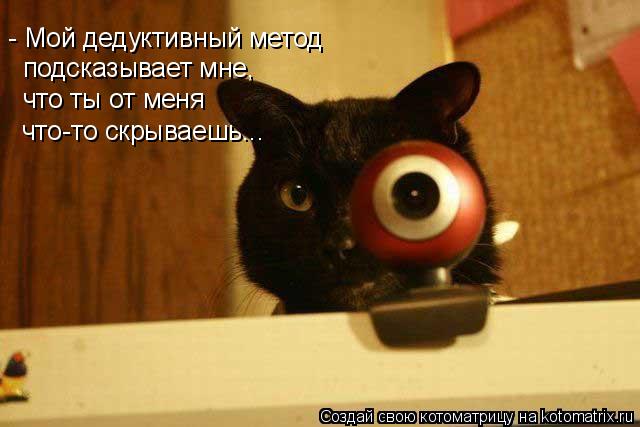 Котоматрица: - Мой дедуктивный метод подсказывает мне, что ты от меня что-то скрываешь...