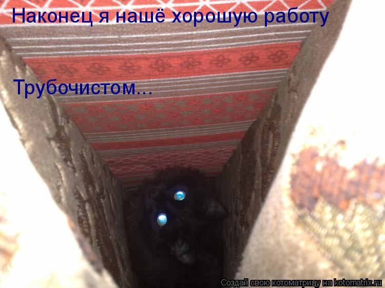 Котоматрица: Наконец я нашё хорошую работу Трубочистом...