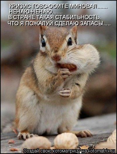 КРИЗИС ГОВО-ООИТЕ МИНОВАЛ....... НЕНАЮ-НЕНАЮ....... В СТРАНЕ ТАКАЯ СТАБИЛЬНОСТЬ, ЧТО Я ПОЖАЛУЙ СДЕЛАЮ... Котоматрица: КРИЗИС ГОВО-ООИТЕ МИНОВАЛ....... НЕНАЮ-НЕНАЮ....... В СТРАНЕ ТАКАЯ СТАБИЛЬНОСТЬ, ЧТО Я ПОЖАЛУЙ СДЕЛАЮ ЗАПАСЫ.....