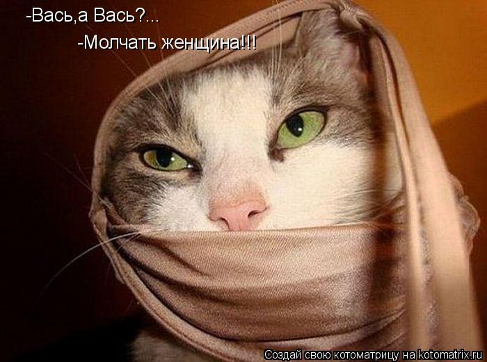 -Молчать женщина!!! -Вась,а Вась?...... Котоматрица: -Молчать женщина!!! -Вась,а Вась?...