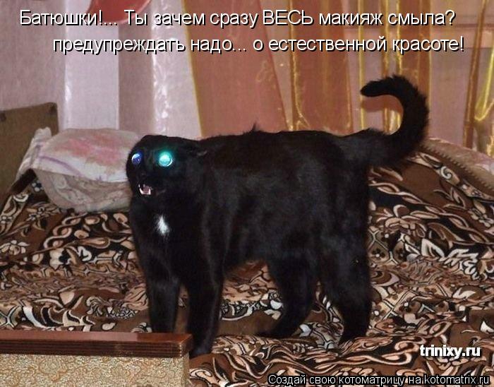Батюшки!... Ты зачем сразу ВЕСЬ макияж смыла? предупреждать надо... о естественной красоте!... Котоматрица: Батюшки!... Ты зачем сразу ВЕСЬ макияж смыла? предупреждать надо... о естественной красоте!