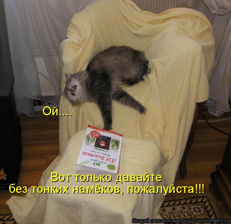 Вот только давайте без тонких намёков, пожалуйста!!! Ой....... Котоматрица: Вот только давайте без тонких намёков, пожалуйста!!! Ой....