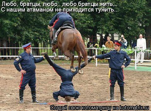 Любо, братцы, любо.. любо братцы жить... С нашим атаманом не приходится тужить...... Котоматрица: Любо, братцы, любо.. любо братцы жить... С нашим атаманом не приходится тужить...