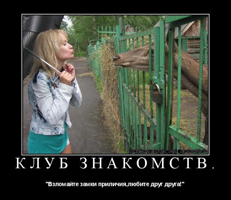 КЛУБ ЗНАКОМСТВ. "Взломайте замки приличия,любите друг друга!"... Котоматрица: КЛУБ ЗНАКОМСТВ. "Взломайте замки приличия,любите друг друга!"