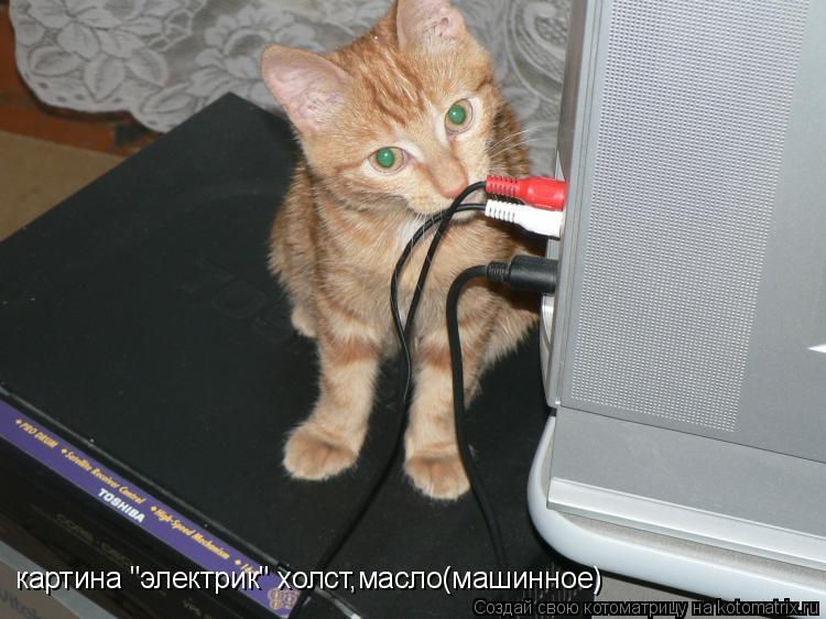 картина "электрик" холст,масло(машинное)... Котоматрица: картина "электрик" холст,масло(машинное)