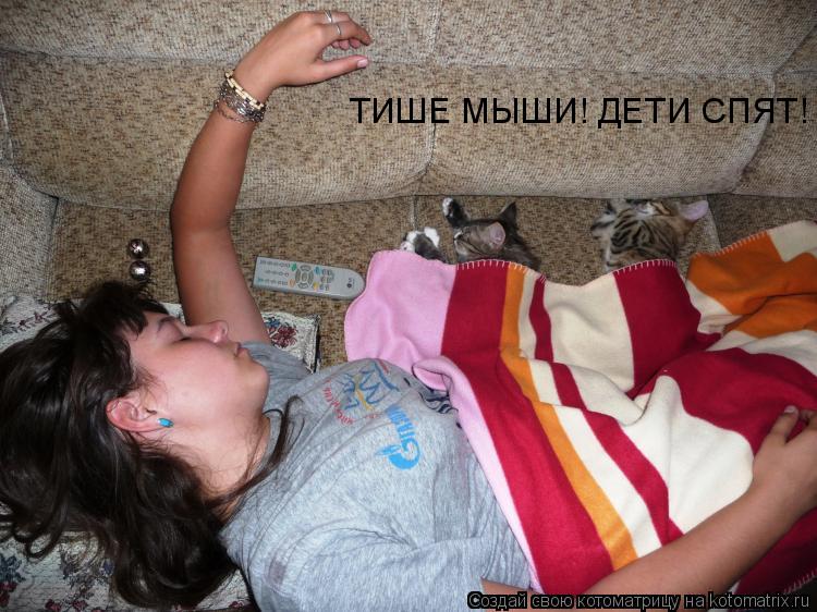Котоматрица: ТИШЕ МЫШИ! ДЕТИ СПЯТ!